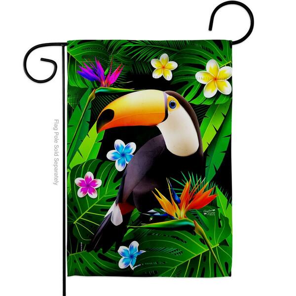 Patio Trasero Toucan Animals Bird 13 x 18.5 in. Double-Sided Decorative Vertical Garden Flags for PA3920127